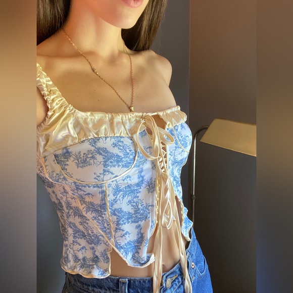 Toile French Inspired Corset Top - Picture 1 of 4